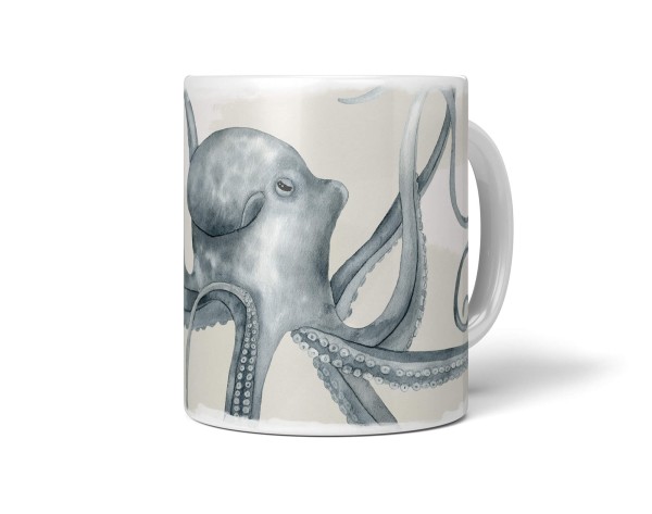 Paul Sinus Art Dekorative Tasse mit schönem Motiv Oktopus Aquarell Vintage Wasserfarben Kunstvoll Pastelltöne