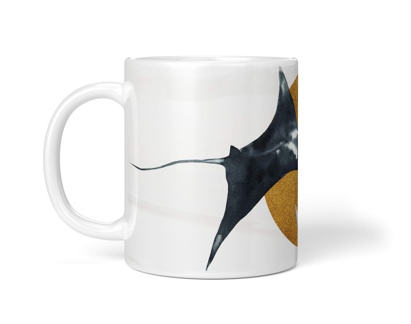 Paul Sinus Art Dekorative Tasse mit schönem Motiv schwarze Riesenrochen Rochen Manta schönem Design Gold Outlet