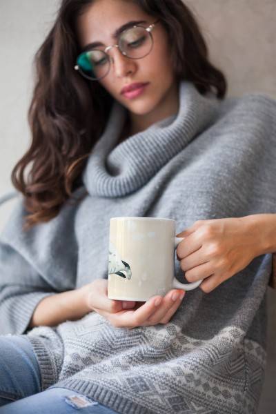 Paul Sinus Art Dekorative Tasse mit schönem Motiv Rochen Riesenrochen Manta einzigartiges Design Pastellton Blume Auslauf