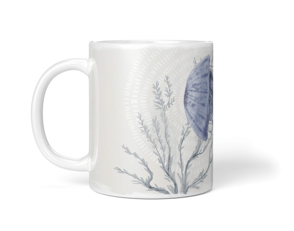 Paul Sinus Art Dekorative Tasse mit schönem Motiv Quallen Wasserfarben Aquarell Beruhigend Beige Pastellton Meist gekauft