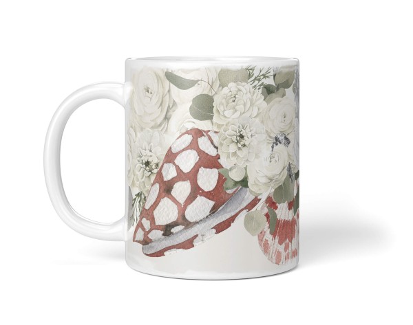 Paul Sinus Art Dekorative Tasse mit schönem Motiv Muscheln Blumen Blüten Wasserfarben Vintage Pastelltöne Fabrik Onlineshop