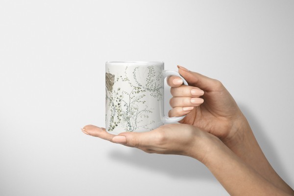 Paul Sinus Art Dekorative Tasse mit schönem Motiv Schneckenhaus Seemuschel Aquarell Wasserfarben Pastelltöne Fabrikpreis