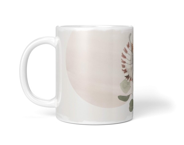 Paul Sinus Art Dekorative Tasse mit schönem Motiv Seemuschel Muschel Pflanzen Wasserfarben Pastellton Sonderangebot