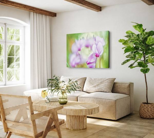 Paul Sinus Art 120x80cm Wandbild auf Leinwand Orchidee Rosa Grün Fotokunst Natur Blume Neueste Mode