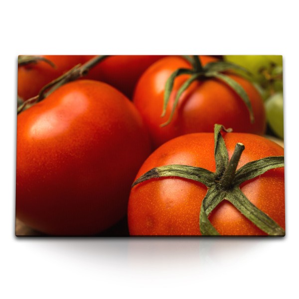 Paul Sinus Art 120x80cm Wandbild auf Leinwand Tomaten Gemüse Küchenbild Küche Nahaufnahme