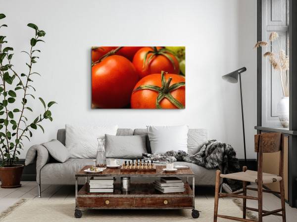 Paul Sinus Art 120x80cm Wandbild auf Leinwand Tomaten Gemüse Küchenbild Küche Nahaufnahme Exklusive Angebote