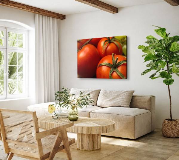 Paul Sinus Art 120x80cm Wandbild auf Leinwand Tomaten Gemüse Küchenbild Küche Nahaufnahme Exklusive Angebote