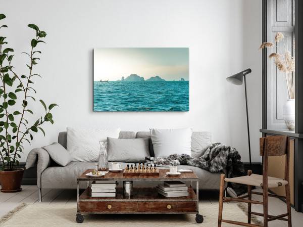 Paul Sinus Art 120x80cm Wandbild auf Leinwand Thailand Meer Ozean Inseln Fischerboot Horizont Tägliche Deals