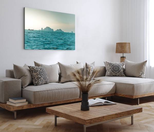 Paul Sinus Art 120x80cm Wandbild auf Leinwand Thailand Meer Ozean Inseln Fischerboot Horizont Tägliche Deals
