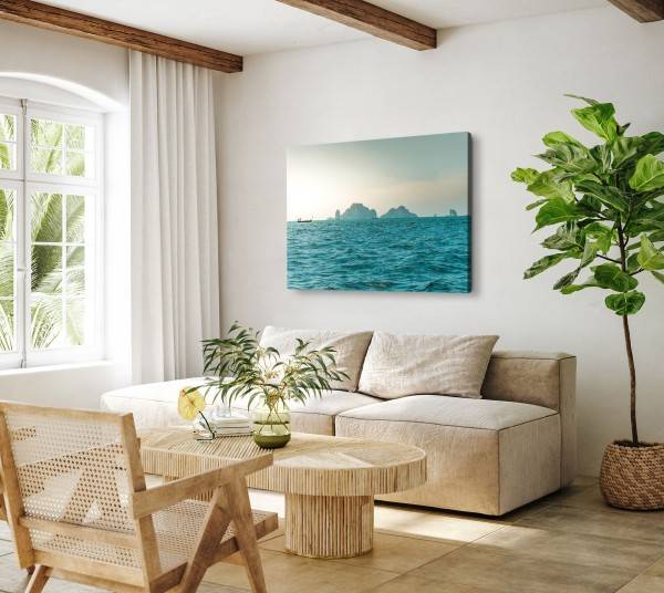 Paul Sinus Art 120x80cm Wandbild auf Leinwand Thailand Meer Ozean Inseln Fischerboot Horizont Tägliche Deals
