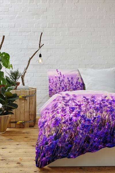 Paul Sinus Art Feld Lavendel Sommer Purpur Lila Bettwäsche Set 135x200 cm + 80x80cm Atmungsaktiv Super Sparpreis