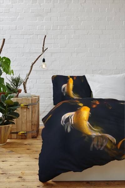 Paul Sinus Art Koi Fisch Gold Gelb Japan Bettwäsche Set 135x200 cm + 80x80cm Atmungsaktiv Begrenzte Freigabe