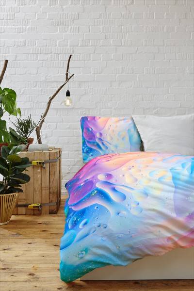 Paul Sinus Art Makro l Wasser Regenbogen Bettwäsche Set 135x200 cm + 80x80cm Atmungsaktiv JETZT KAUFEN