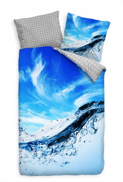 Paul Sinus Art Wasserblasen Himmel Blau Bettwäsche Set 135x200 cm + 80x80cm Atmungsaktiv