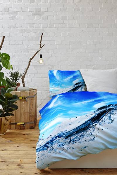 Paul Sinus Art Wasserblasen Himmel Blau Bettwäsche Set 135x200 cm + 80x80cm Atmungsaktiv Nur noch ein Tag übrig