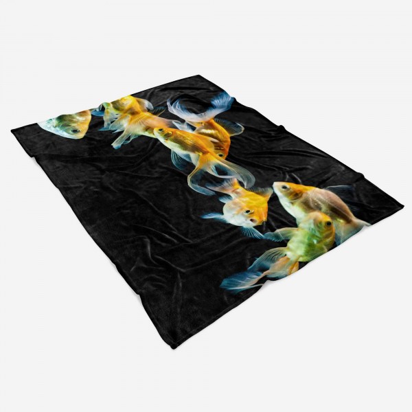 Paul Sinus Art Handtuch Strandhandtuch Saunatuch Kuscheldecke mit Tiermotiv Goldfische zollfrei