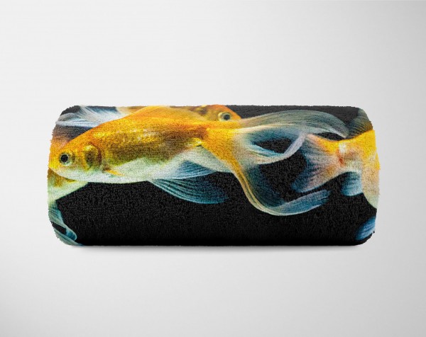 Paul Sinus Art Handtuch Strandhandtuch Saunatuch Kuscheldecke mit Tiermotiv Goldfische zollfrei