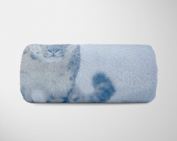Paul Sinus Art Handtuch Strandhandtuch Saunatuch Kuscheldecke mit Tiermotiv Schneeleopard im S Verkauf