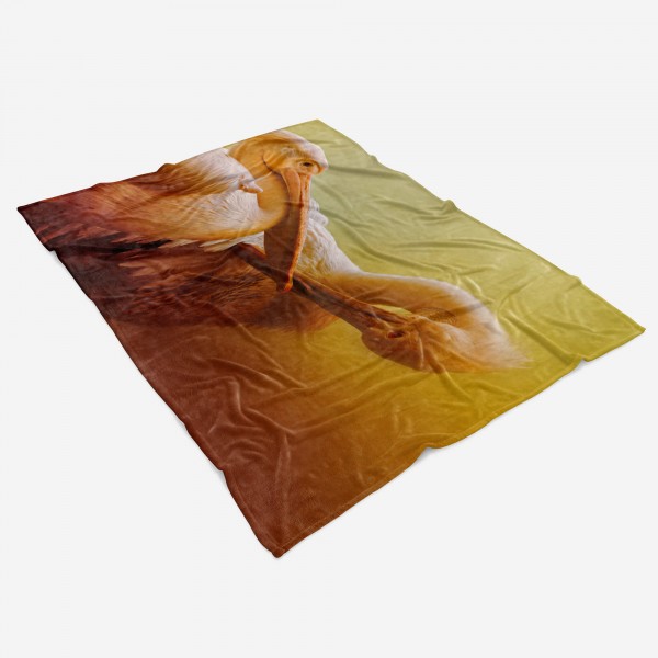Paul Sinus Art Handtuch Strandhandtuch Saunatuch Kuscheldecke mit Tiermotiv Pelikane schön Kun Angebote
