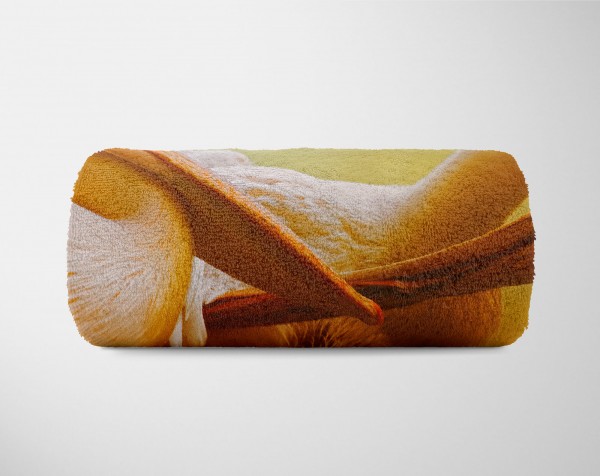 Paul Sinus Art Handtuch Strandhandtuch Saunatuch Kuscheldecke mit Tiermotiv Pelikane schön Kun Angebote