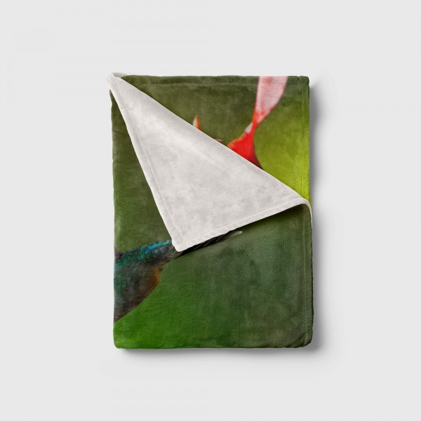 Paul Sinus Art Handtuch Strandhandtuch Saunatuch Kuscheldecke mit Tiermotiv Kolibri Blume Exot Schlussverkauf