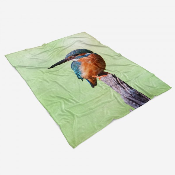 Paul Sinus Art Handtuch Strandhandtuch Saunatuch Kuscheldecke mit Tiermotiv Eisvogel Kingfishe Fabrikverkauf