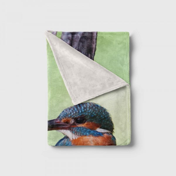 Paul Sinus Art Handtuch Strandhandtuch Saunatuch Kuscheldecke mit Tiermotiv Eisvogel Kingfishe Fabrikverkauf