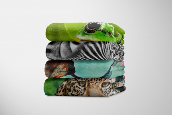 Paul Sinus Art Handtuch Strandhandtuch Saunatuch Kuscheldecke mit Tiermotiv kleine süße Schlan Begrenztes Angebot