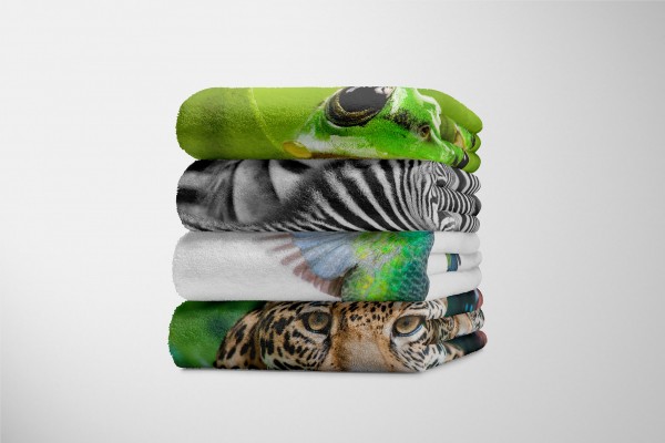 Paul Sinus Art Handtuch Strandhandtuch Saunatuch Kuscheldecke mit Tiermotiv Kolibri im Flug Mo Exklusivangebot