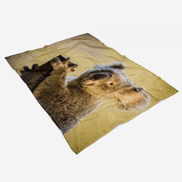 Paul Sinus Art Handtuch Strandhandtuch Saunatuch Kuscheldecke mit Tiermotiv Koalabär Koala Aus Preisnachlass