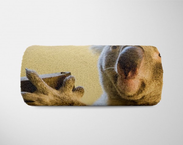 Paul Sinus Art Handtuch Strandhandtuch Saunatuch Kuscheldecke mit Tiermotiv Koalabär Koala Aus Preisnachlass