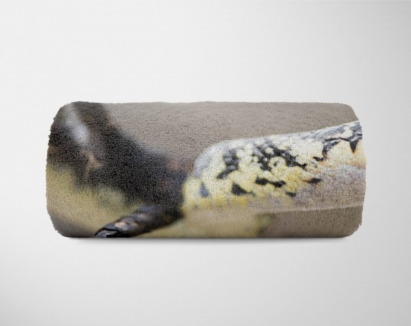 Paul Sinus Art Handtuch Strandhandtuch Saunatuch Kuscheldecke mit Tiermotiv kleine Schlange Saisonschlussverkauf
