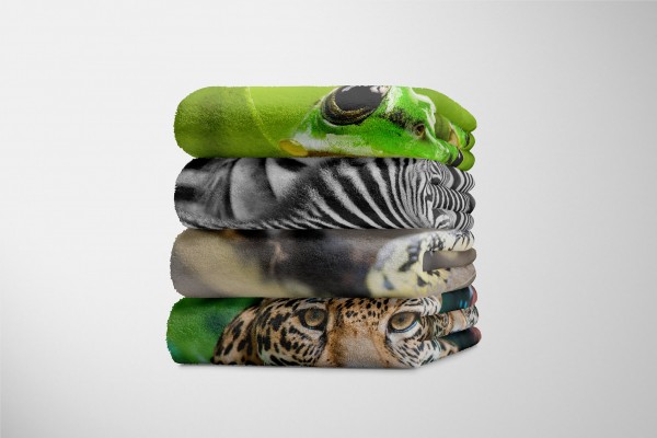 Paul Sinus Art Handtuch Strandhandtuch Saunatuch Kuscheldecke mit Tiermotiv kleine Schlange Saisonschlussverkauf