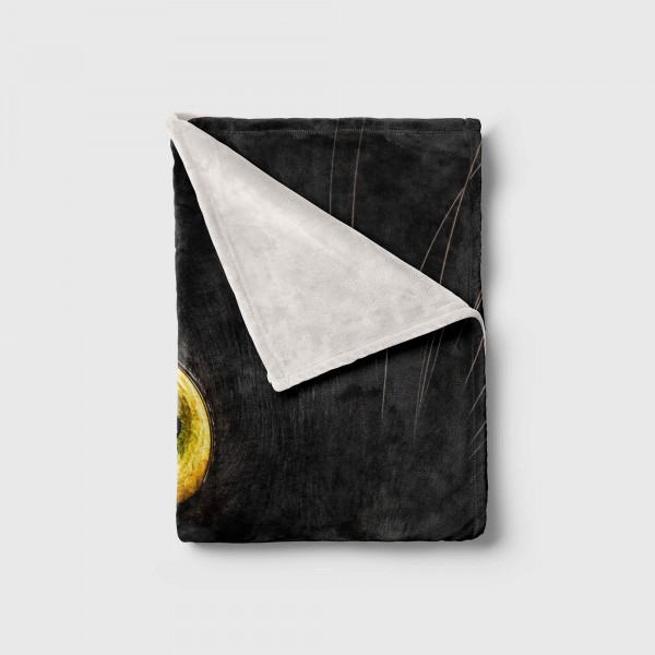 Paul Sinus Art Handtuch Strandhandtuch Saunatuch Kuscheldecke mit Tiermotiv schwarze Katze Kat Black Friday