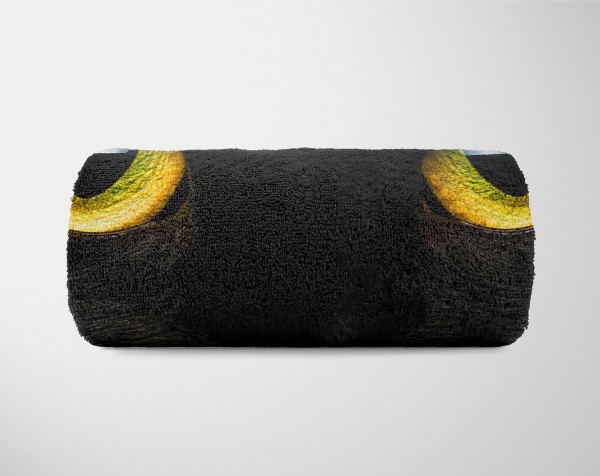 Paul Sinus Art Handtuch Strandhandtuch Saunatuch Kuscheldecke mit Tiermotiv schwarze Katze Kat Black Friday