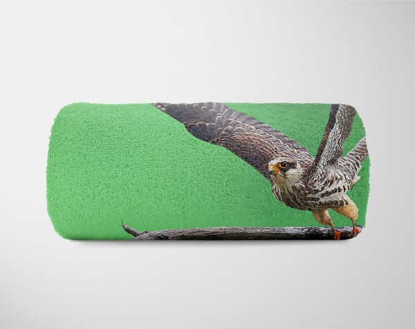 Paul Sinus Art Handtuch Strandhandtuch Saunatuch Kuscheldecke mit Tiermotiv Falke Greifvogel N Muttertagsangebot