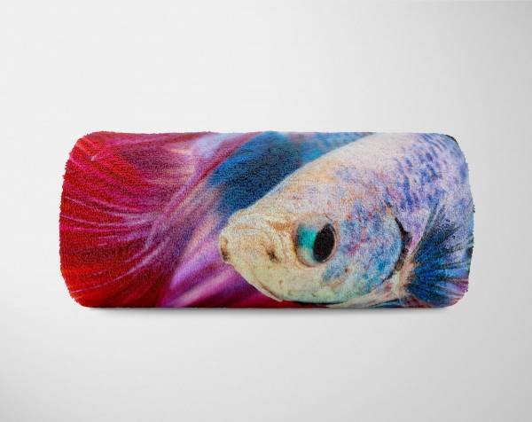 Paul Sinus Art Handtuch Strandhandtuch Saunatuch Kuscheldecke mit Tiermotiv schöner Fisch Kamp Vatertagsangebot