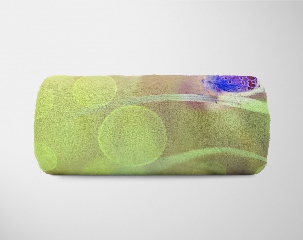 Paul Sinus Art Handtuch Strandhandtuch Saunatuch Kuscheldecke mit Tiermotiv Schmetterling Somm Lagerräumung