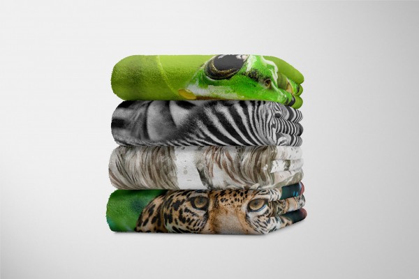 Paul Sinus Art Handtuch Strandhandtuch Saunatuch Kuscheldecke mit Tiermotiv Zwei Eulen auf Ast Heißer Verkauf