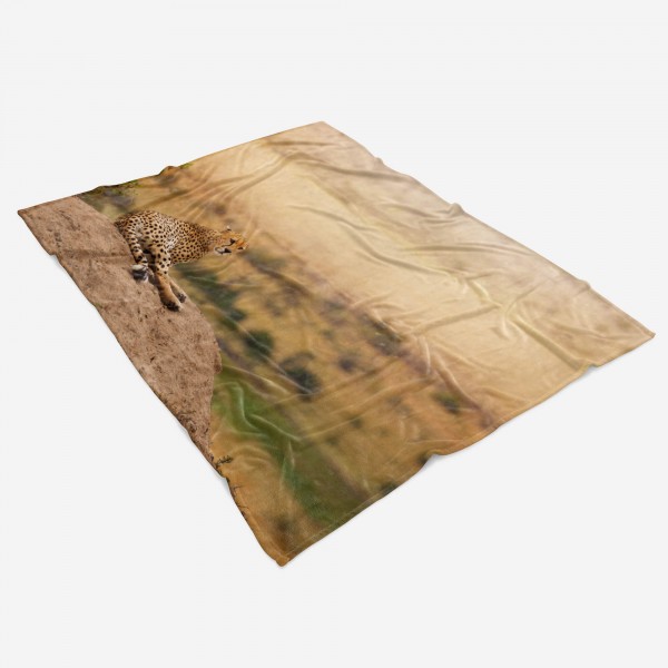 Paul Sinus Art Handtuch Strandhandtuch Saunatuch Kuscheldecke mit Tiermotiv Gepard Afrika Sava Top Angebot