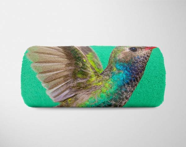 Paul Sinus Art Handtuch Strandhandtuch Saunatuch Kuscheldecke mit Tiermotiv Kolibri im Flug Mo Online Outlet