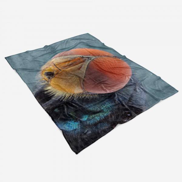 Paul Sinus Art Handtuch Strandhandtuch Saunatuch Kuscheldecke mit Tiermotiv Fliege Fliegenauge Zeitlich begrenztes Angebot