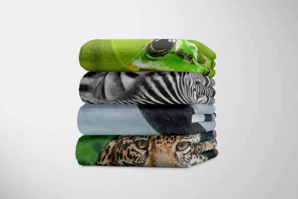 Paul Sinus Art Handtuch Strandhandtuch Saunatuch Kuscheldecke mit Tiermotiv Buckelwal springt Exklusive Angebote