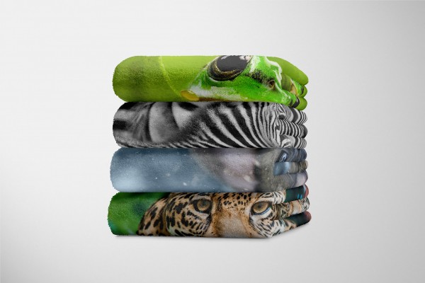 Paul Sinus Art Handtuch Strandhandtuch Saunatuch Kuscheldecke mit Tiermotiv kleiner süßer Welp Bestseller