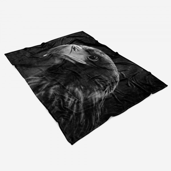 Paul Sinus Art Handtuch Strandhandtuch Saunatuch Kuscheldecke mit Tiermotiv Adler Schwarz Weiß Saisonale Angebote
