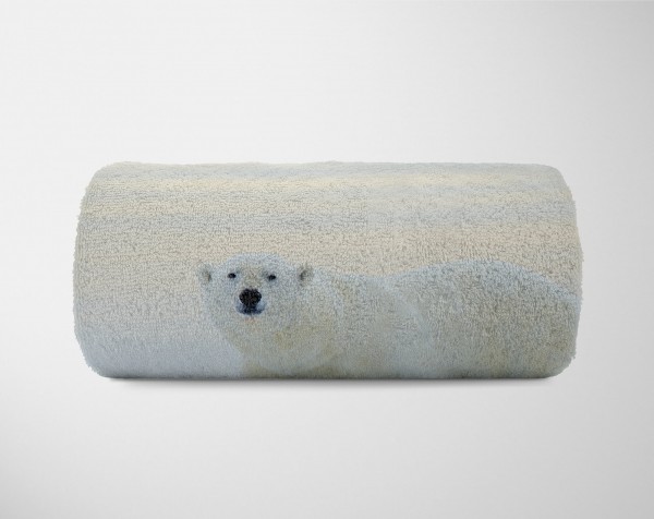 Paul Sinus Art Handtuch Strandhandtuch Saunatuch Kuscheldecke mit Tiermotiv Eisbär Nordpol Tägliche Deals