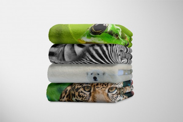 Paul Sinus Art Handtuch Strandhandtuch Saunatuch Kuscheldecke mit Tiermotiv Eisbär Nordpol Tägliche Deals