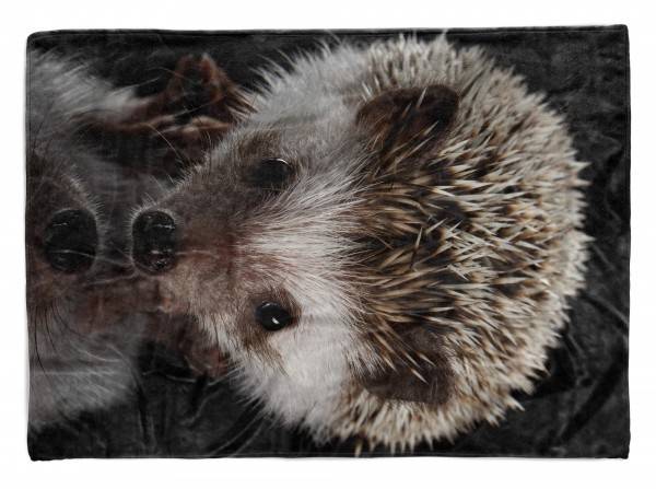 Paul Sinus Art Handtuch Strandhandtuch Saunatuch Kuscheldecke mit Tiermotiv süßer Igel