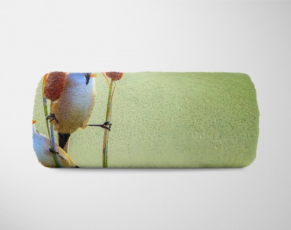 Paul Sinus Art Handtuch Strandhandtuch Saunatuch Kuscheldecke mit Tiermotiv kleine Vögel auf R Super Sparpreis