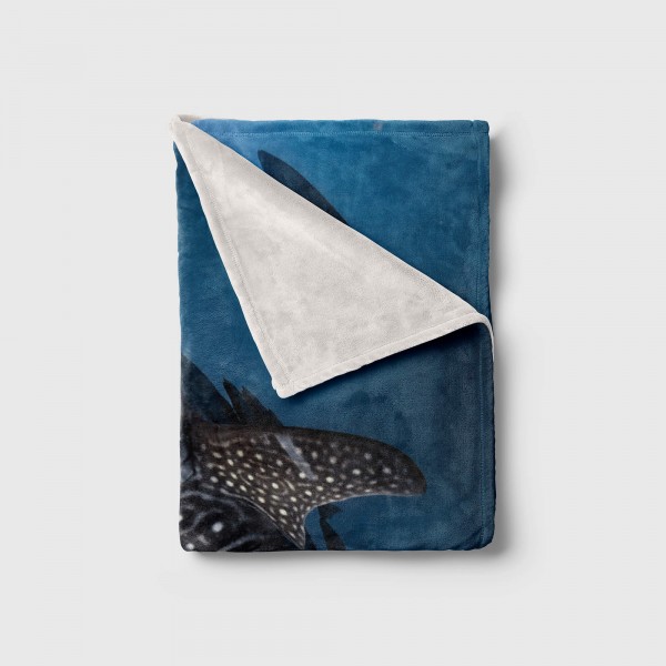 Paul Sinus Art Handtuch Strandhandtuch Saunatuch Kuscheldecke mit Tiermotiv Walhai unter Wasse Letzte 3 Tage